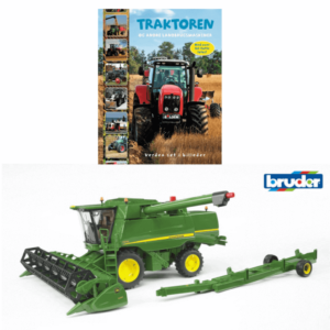 Bruder John Deer mejetærsker og bogen traktoren og andre landbrugsmaskiner fra Forlaget Bolden